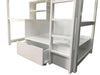 CALLISTUS Twin Workstation Loft Bed, White & Gray - Inland Furniture (San Bernardino, CA)