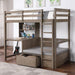 CALLISTUS Twin Workstation Loft Bed, White & Gray - Inland Furniture (San Bernardino, CA)