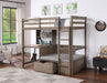 CALLISTUS Twin Workstation Loft Bed, White & Gray - Inland Furniture (San Bernardino, CA)