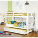 Cameron Dark Walnut, White & Gray Full/Full Bunk Bed - Inland Furniture (San Bernardino, CA)