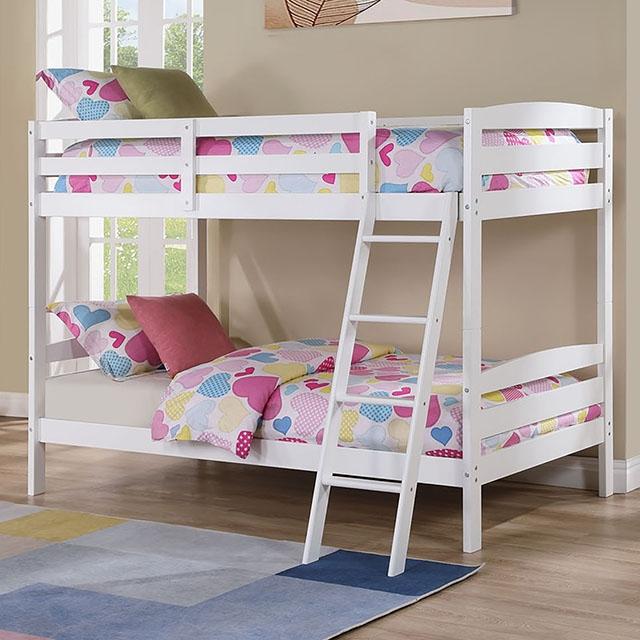 Candice Twin/Twin Bunk Bed White & Gray - Inland Furniture (San Bernardino, CA)