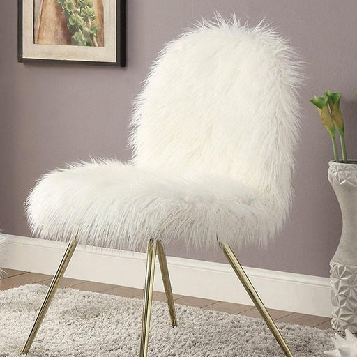 Caoimhe White/Gold Accent Chair - Inland Furniture (San Bernardino, CA)