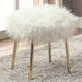 Caoimhe White/Gold Ottoman - Inland Furniture (San Bernardino, CA)