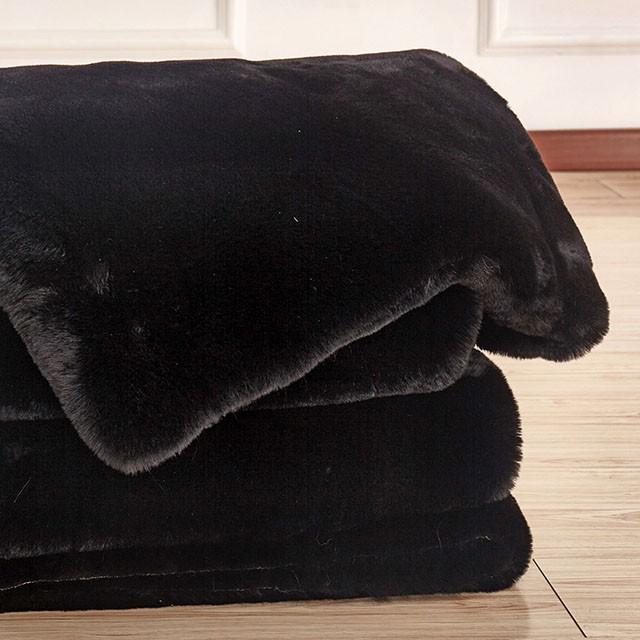 Caparica Black Throw, Black - Inland Furniture (San Bernardino, CA)