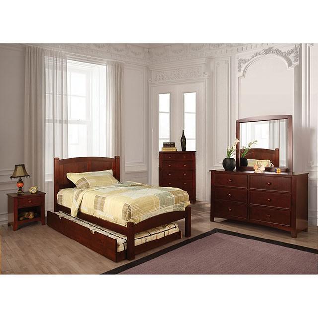 Cara Cherry Twin Bed - Inland Furniture (San Bernardino, CA)