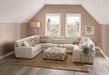 CARLETON Ottoman, Ivory/Tan - Inland Furniture (San Bernardino, CA)