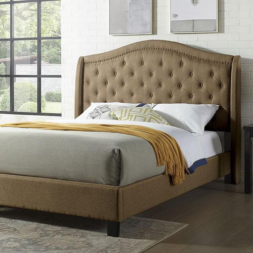 Carly Cal.King, E.King, Full, & Queen Bed Grey & Brown - Inland Furniture (San Bernardino, CA)