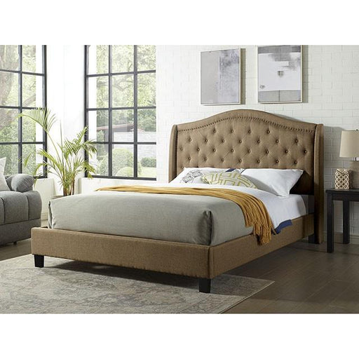 Carly Cal.King, E.King, Full, & Queen Bed Grey & Brown - Inland Furniture (San Bernardino, CA)