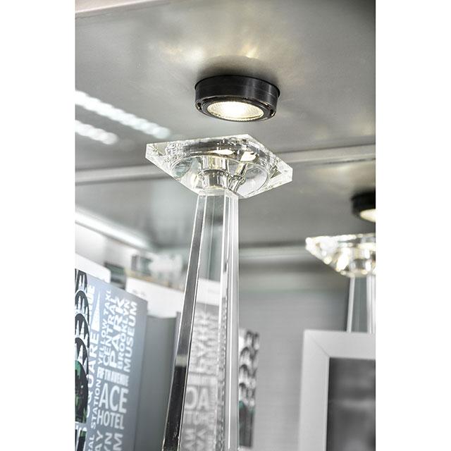 Carrollton Chrome Curio Cabinet - Inland Furniture (San Bernardino, CA)
