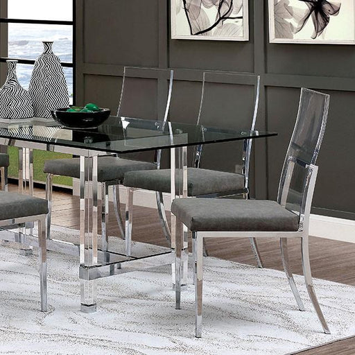 Casper 7 Pc Dining Table Set Chrome - Inland Furniture (San Bernardino, CA)