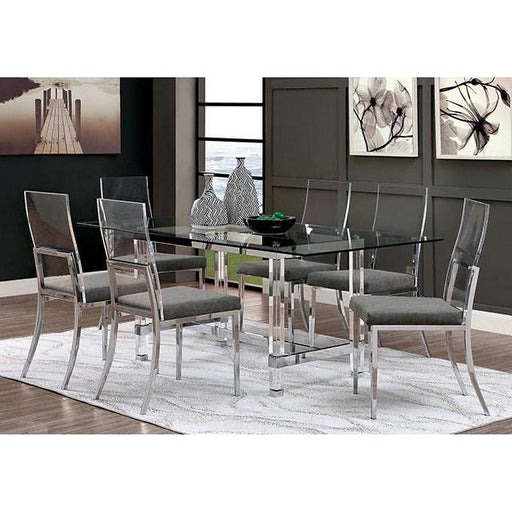 Casper 7 Pc Dining Table Set Chrome - Inland Furniture (San Bernardino, CA)