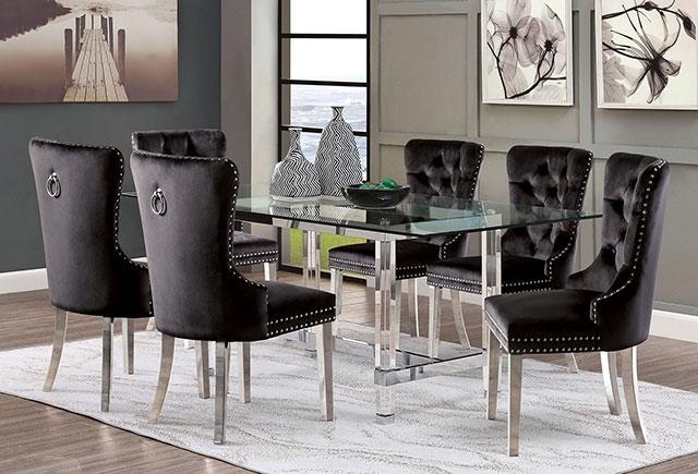 Casper 7 Pc Dining Table Set Chrome - Inland Furniture (San Bernardino, CA)