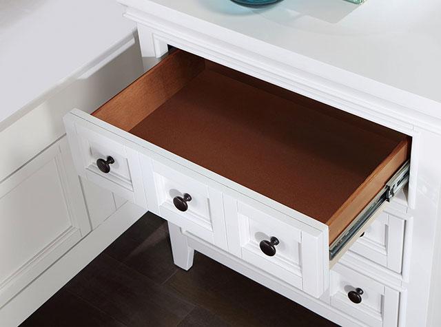 CASTILE Night Stand w/ USB, White - Inland Furniture (San Bernardino, CA)