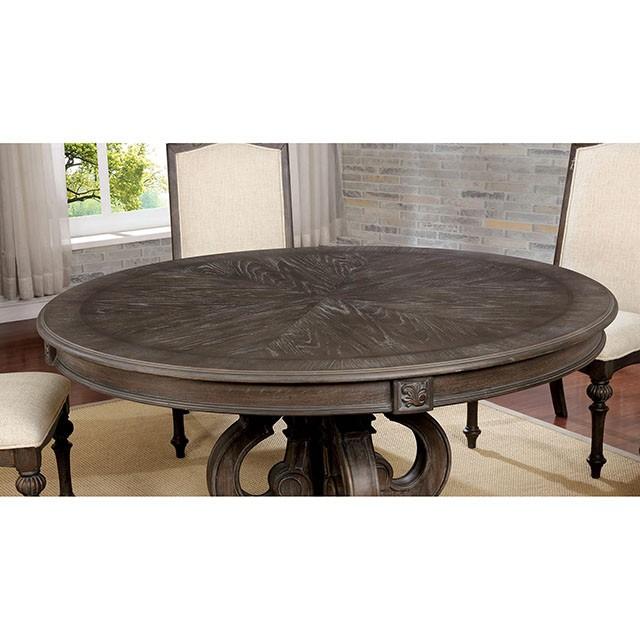 Arcadia Rustic Natural Tone Round Dining Table - Inland Furniture (San Bernardino, CA)