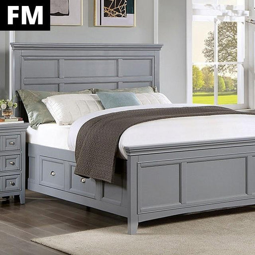 Castlile Bed Grey - Inland Furniture (San Bernardino, CA)