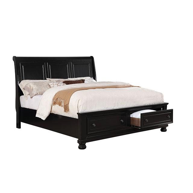 Castor Bed Black, Chrome, & White - Inland Furniture (San Bernardino, CA)