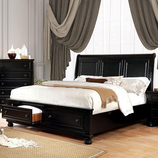 Castor Bed Black, Chrome, & White - Inland Furniture (San Bernardino, CA)