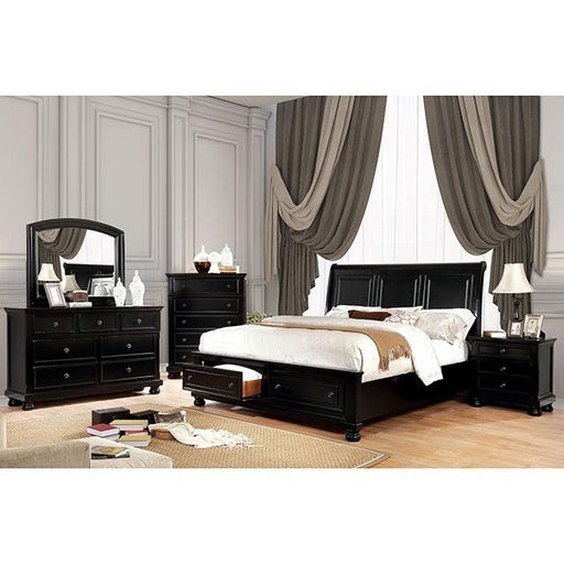 Castor Bed Black, Chrome, & White - Inland Furniture (San Bernardino, CA)