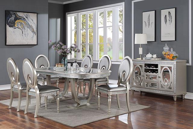 CATHALINA Side Chair (2/CTN), Silver - Inland Furniture (San Bernardino, CA)