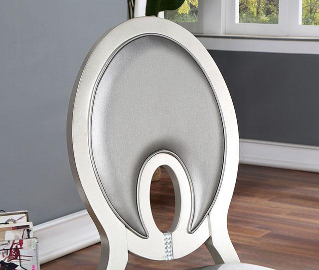 CATHALINA Side Chair (2/CTN), Silver - Inland Furniture (San Bernardino, CA)