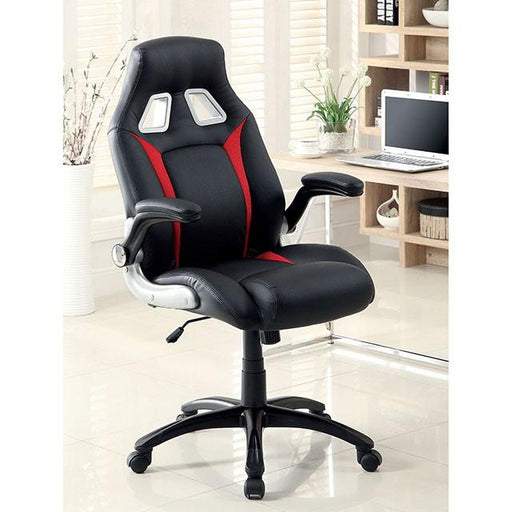 Argon Black/Silver/Red Office Chair - Inland Furniture (San Bernardino, CA)