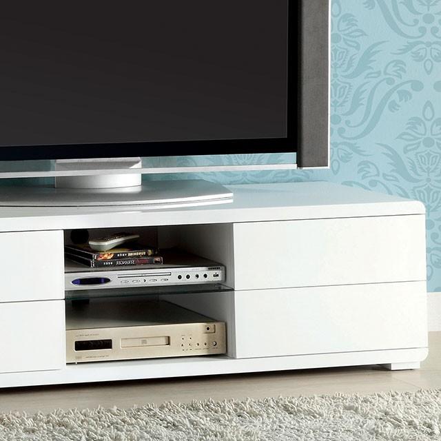 Cerro White 59" TV Console, White - Inland Furniture (San Bernardino, CA)