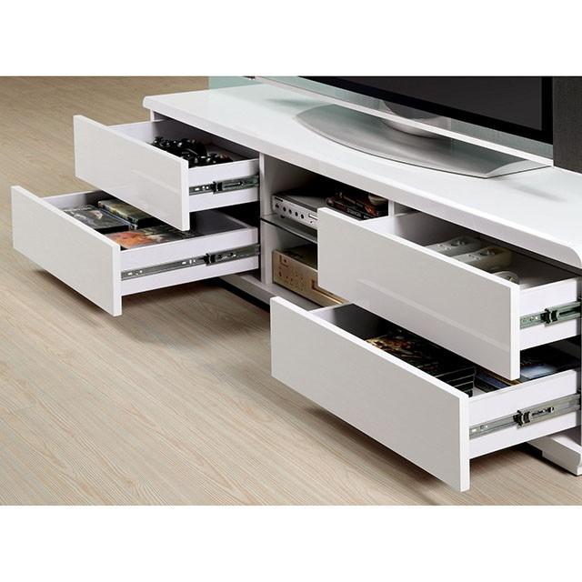 Cerro White 59" TV Console, White - Inland Furniture (San Bernardino, CA)