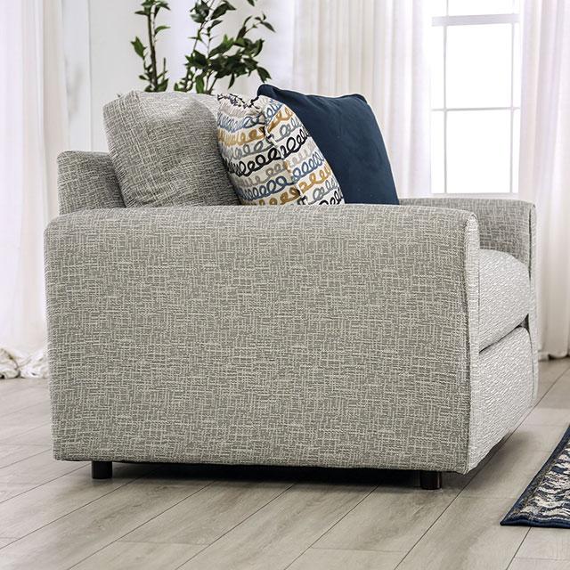 CHANCERY Chair & Half, Gray/Navy - Inland Furniture (San Bernardino, CA)
