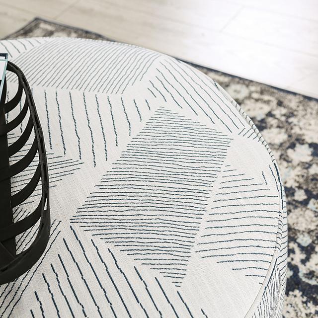 CHANCERY Ottoman, Gray/Navy - Inland Furniture (San Bernardino, CA)