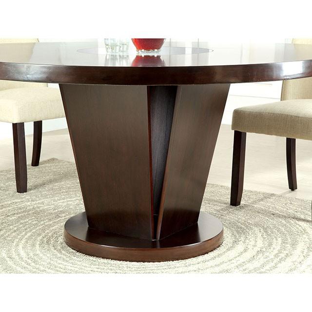 Cimma Espresso Round Dining Table - Inland Furniture (San Bernardino, CA)