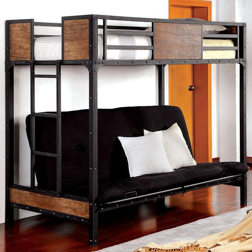 CLAPTON Black Twin Bed w/ Futon Base - Inland Furniture (San Bernardino, CA)
