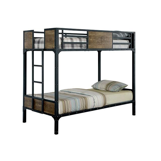 CLAPTON Black Twin/Twin Bunk Bed - Inland Furniture (San Bernardino, CA)