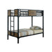 CLAPTON Black Twin/Twin Bunk Bed - Inland Furniture (San Bernardino, CA)