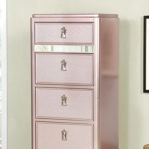Ariston Rose Gold Swivel Chest - Inland Furniture (San Bernardino, CA)