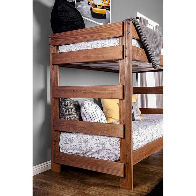 Arlette Twin/Twin Bunk Bed Brown, Black, Gray, & White - Inland Furniture (San Bernardino, CA)