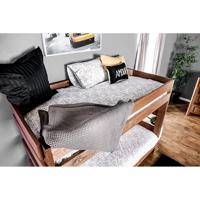 Arlette Twin/Twin Bunk Bed Brown, Black, Gray, & White - Inland Furniture (San Bernardino, CA)