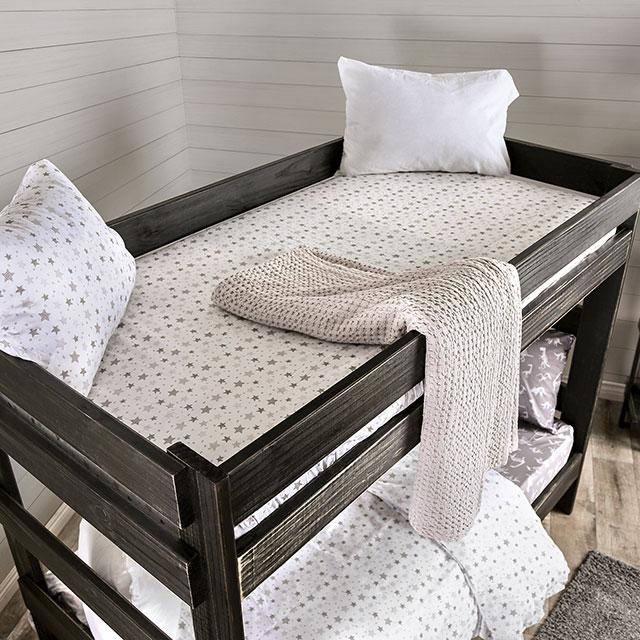 Arlette Twin/Twin Bunk Bed Brown, Black, Gray, & White - Inland Furniture (San Bernardino, CA)