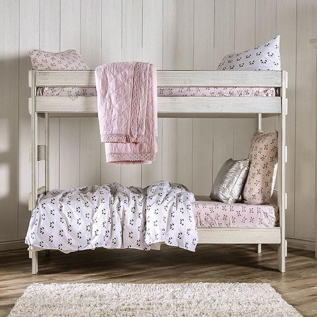Arlette Twin/Twin Bunk Bed Brown, Black, Gray, & White - Inland Furniture (San Bernardino, CA)