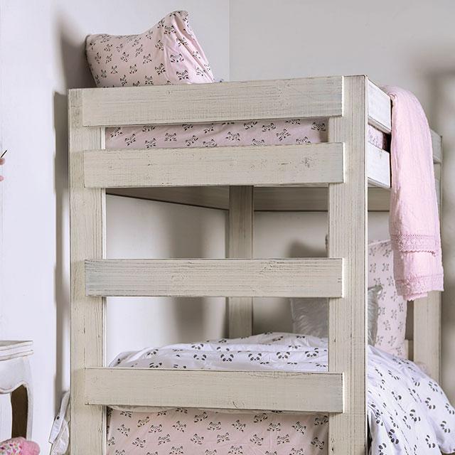 Arlette Twin/Twin Bunk Bed Brown, Black, Gray, & White - Inland Furniture (San Bernardino, CA)