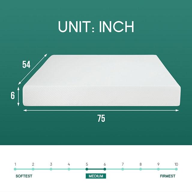 Artemisia 6" Full, Queen, & Twin Memory Foam Mattress - Inland Furniture (San Bernardino, CA)