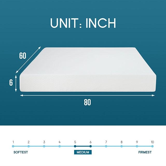 Artemisia 6" Memory Foam Mattress White - Inland Furniture (San Bernardino, CA)