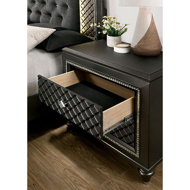 Demetria Metallic Gray Night Stand - Inland Furniture (San Bernardino, CA)