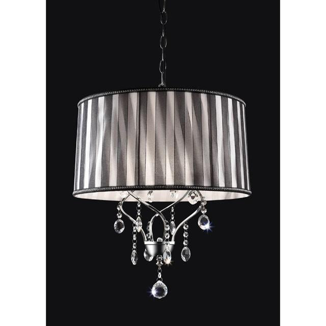 Arya Black/Chrome Ceiling Lamp, Hanging Crystal - Inland Furniture (San Bernardino, CA)