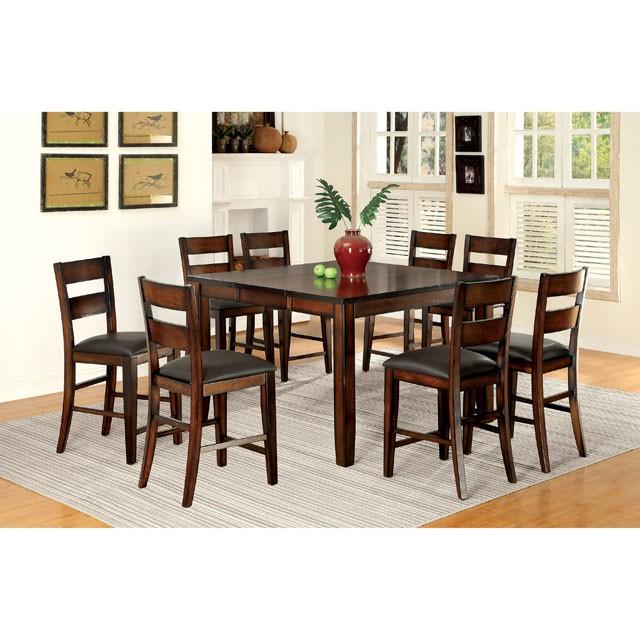 DICKINSON II Dark Cherry Counter Ht. Table w/ 18" Leaf - Inland Furniture (San Bernardino, CA)