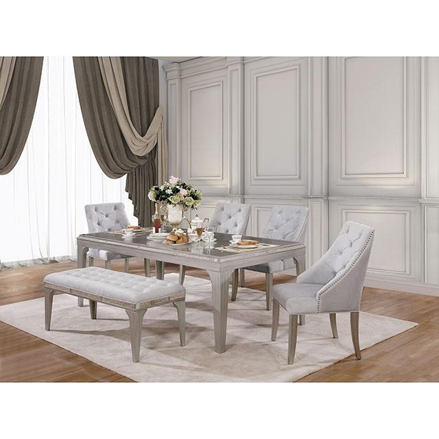 Diocles Dining Table Set with Bench - Inland Furniture (San Bernardino, CA)