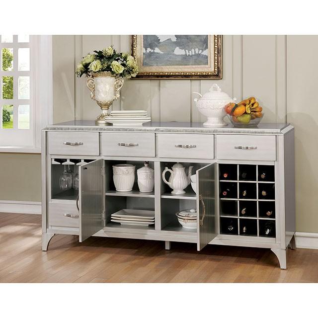 DIOCLES Silver/Gray Server - Inland Furniture (San Bernardino, CA)