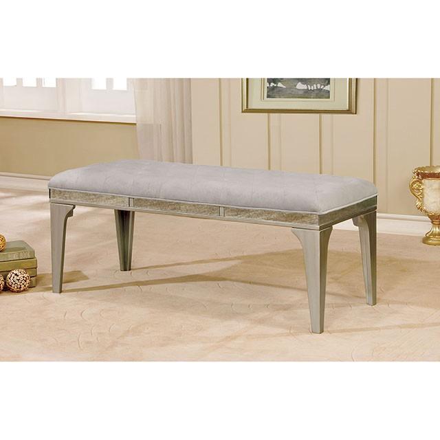 DIOCLES Silver/Light Gray Bench - Inland Furniture (San Bernardino, CA)