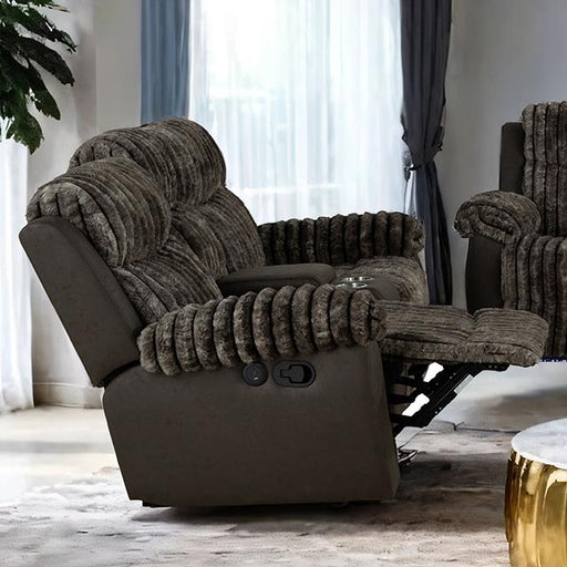Dionysus Manual Reclining Loveseat Brown - Inland Furniture (San Bernardino, CA)