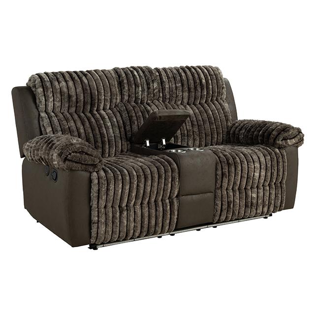 Dionysus Manual Reclining Loveseat Brown - Inland Furniture (San Bernardino, CA)