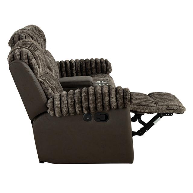Dionysus Manual Reclining Loveseat Brown - Inland Furniture (San Bernardino, CA)